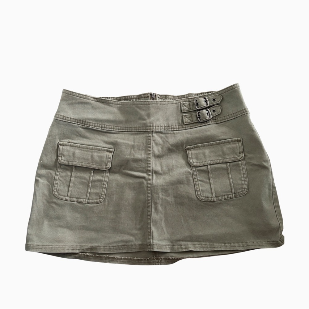 Hollister Khaki Mini Skirt with Buckle Detail